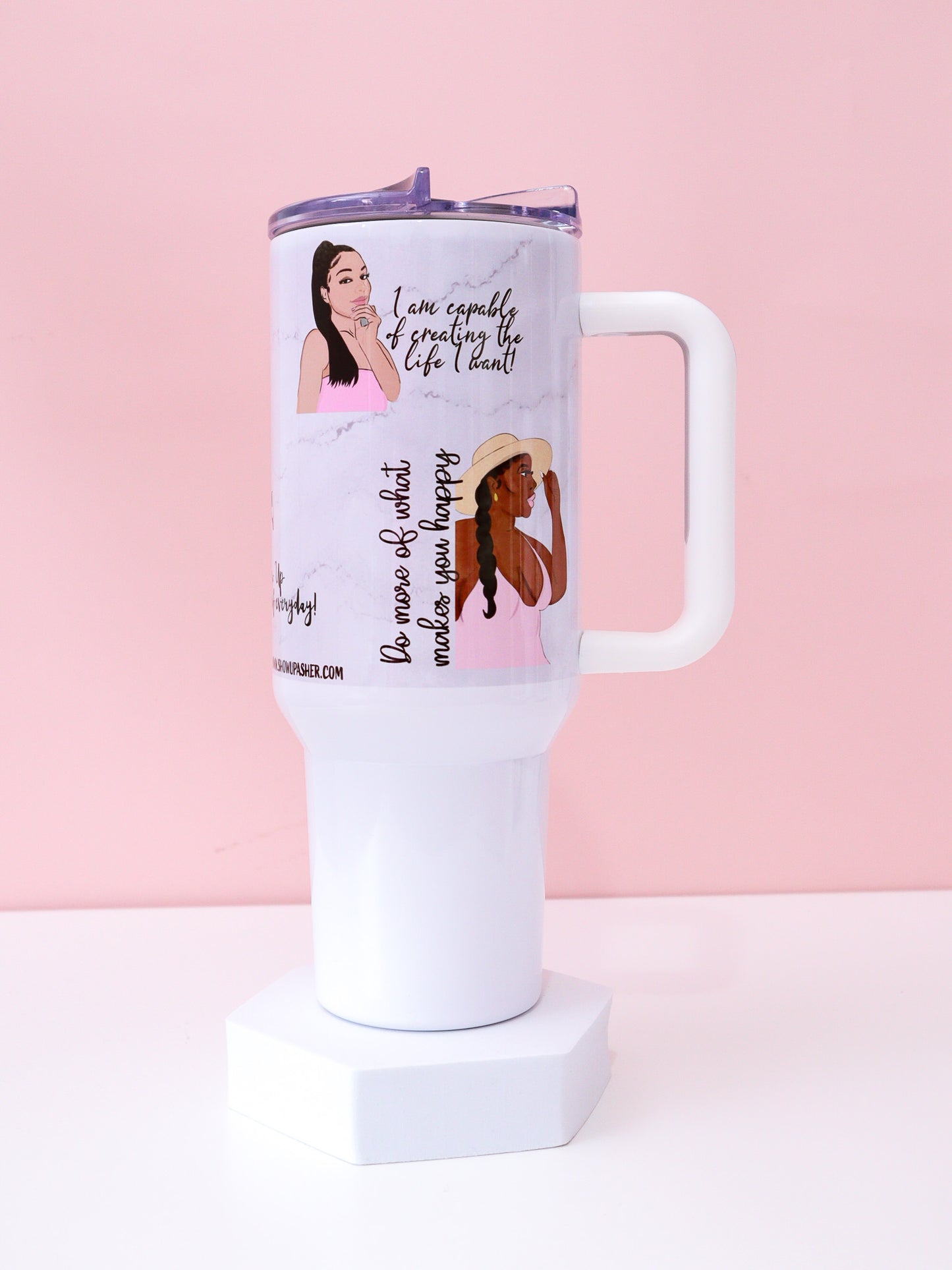 Black Queens inspirational 40oz Travel Mug