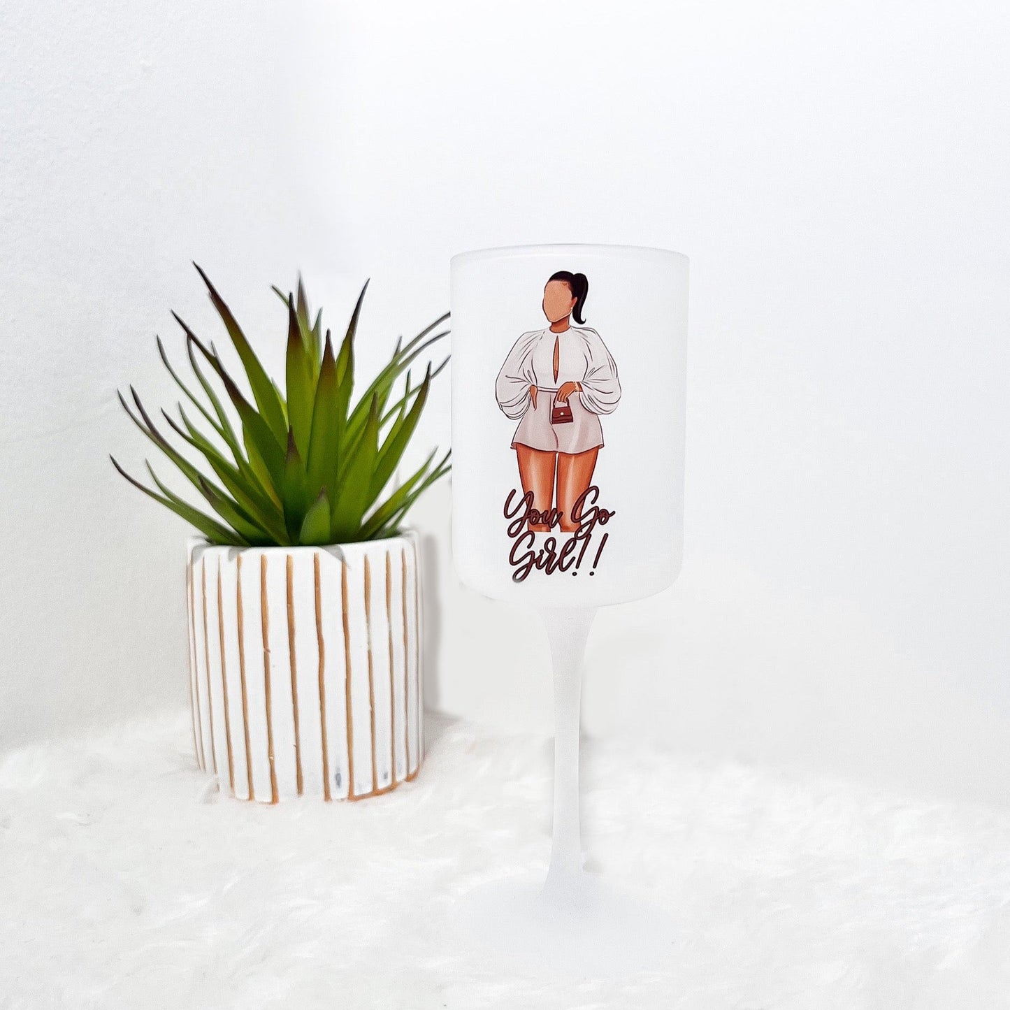 'You Go Girl' Wine Glass & Hip flask Set
