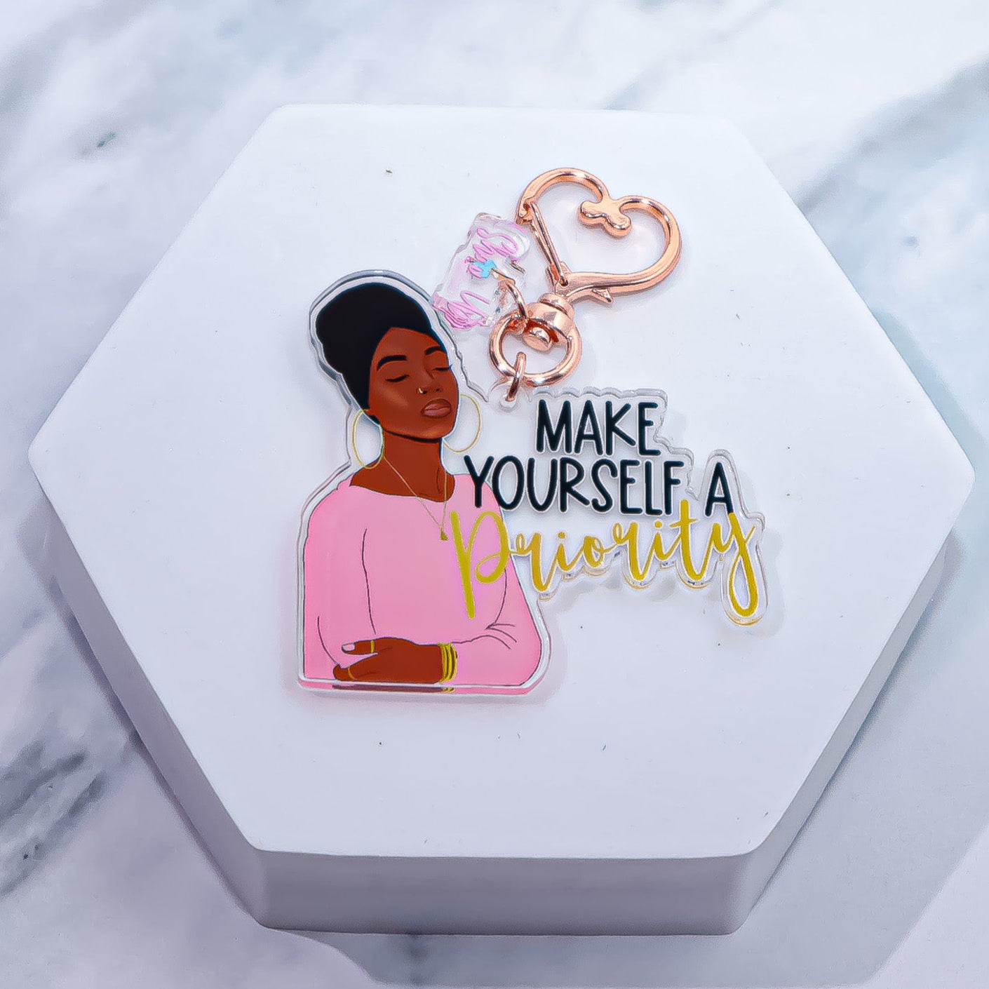 'Make yourself a priority' Acrylic Keychain
