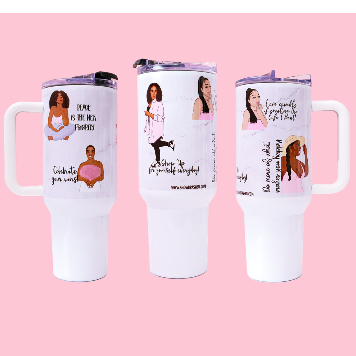 Black Queens inspirational 40oz Travel Mug