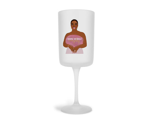 'Choose yourself' Illustrated Wine Glass