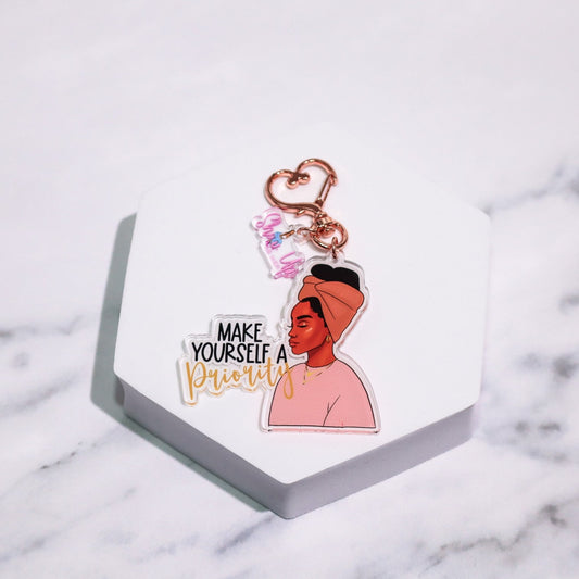 'Make yourself a priority' Acrylic Keychain