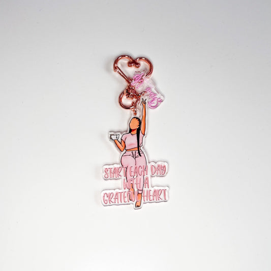 'Grateful Heart' Acrylic Keychain